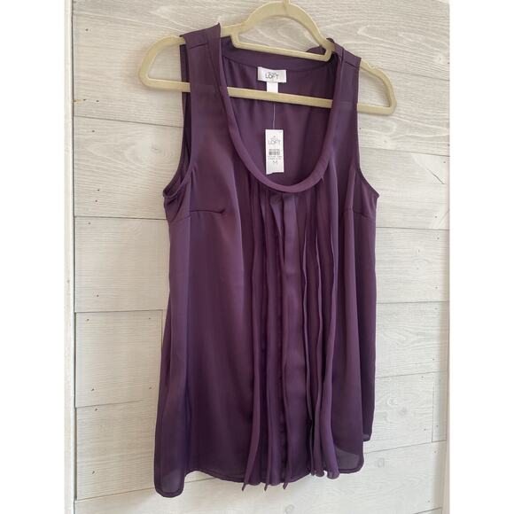 Loft Blouse Womens Size Medium NEW WITH TAGS Purple Office Career Flowy Tank Top - Picture 2 of 7